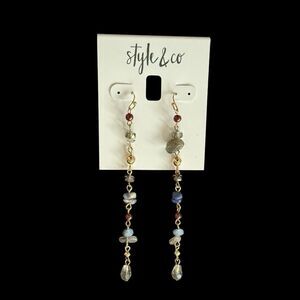 Style & Co Multi Colored Beaded Tower Dangle Earrings
